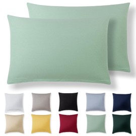 Alreya Cushion Cover 30 x 50 cm (Set of 2) - Summer Green - 100% Jersey Cotton - Cushion Cover for Cushions 30 x 50 cm, Jersey Pillowcases, Super Soft Cushion Covers 30 x 50 cm with Zip