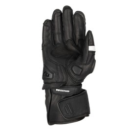 Oxford Nexus Men's Leather Motorcycle Glove, Black/White, M