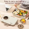 Stainless Steel Bento Box,4 Compartment Design,Lunch Case With Tableware,Separate Soup