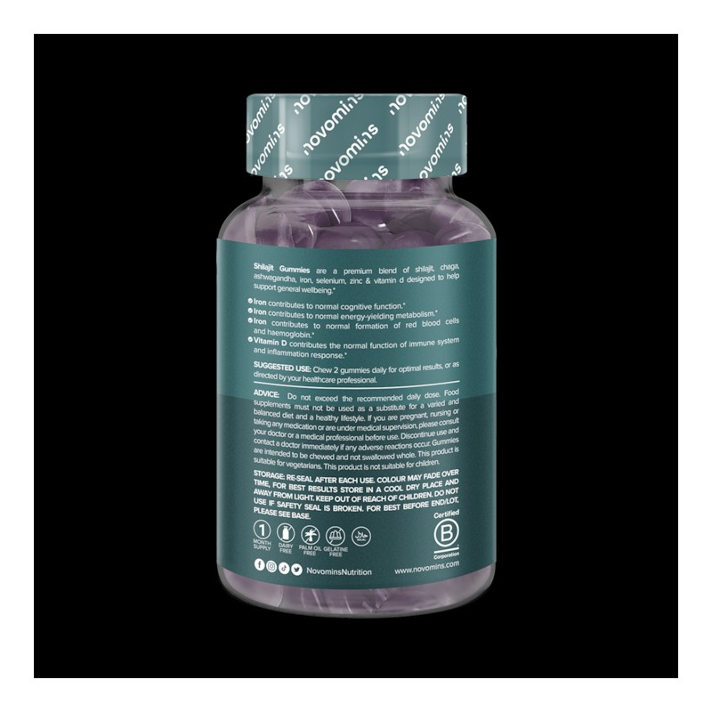 Novomins Shialajit 30 Strawberry Flavoured 60 Gummies