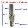 MTP Core Drill Bit Adapter 5/8"-11 Thread Male to 1/2”