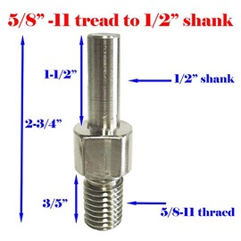 MTP Core Drill Bit Adapter 5/8"-11 Thread Male to 1/2” Shank Diamond Power Drill