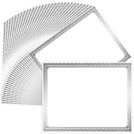 Sinload 150 Sheets Certificate Paper 8.5 x 11 for Printing Blank Award Certificate for Graduation Diploma Achievement Participation Award Document(Silver)