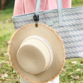 Leather Hat Clip for Travel,Hat Holder,Hands Free Bag Accessory for Women,Travel Hat Clip for Sunhat,Bag,Luggage,Backpack,Purse (Brown)