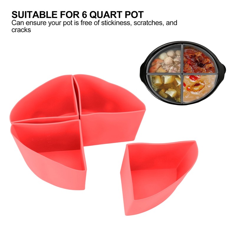 Slow Cooker Divider Liner 4 in 1 Silicone Reusable Leakproof