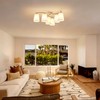 XINGQI 6-Light Modern Chandelier White Fabric Shade, 23" Large Industrial