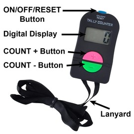 TopTie 12 PCS Electronic Hand Tally Counter Clickers, Add & Subtraction Number Clicker Counter with Lanyard for Golf Fish Lap