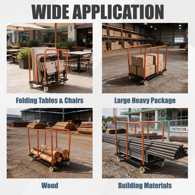 Heavy Duty Folding Table Cart for Hotel, Warehouse, Factory