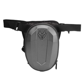 Motorcycle Hard Shell Leg Bag Waterproof Thick Breathable Cushion Adjustable Waist Belt for Scooters Cruisers Grey