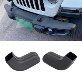 Phamyor Black Factory Bumper Tow Hook Covers Fit for Jeep Wrangler JK JL & Gladiator JT 2007-2023 Front Bumper, Add Cushioned Grip to Tow Strap Recovery, Protect from Scuffs and Scratches, 2Pcs