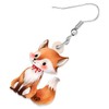 HUAGEO Acrylic Cute Orange Fox Dangle Earrings For Women Charms