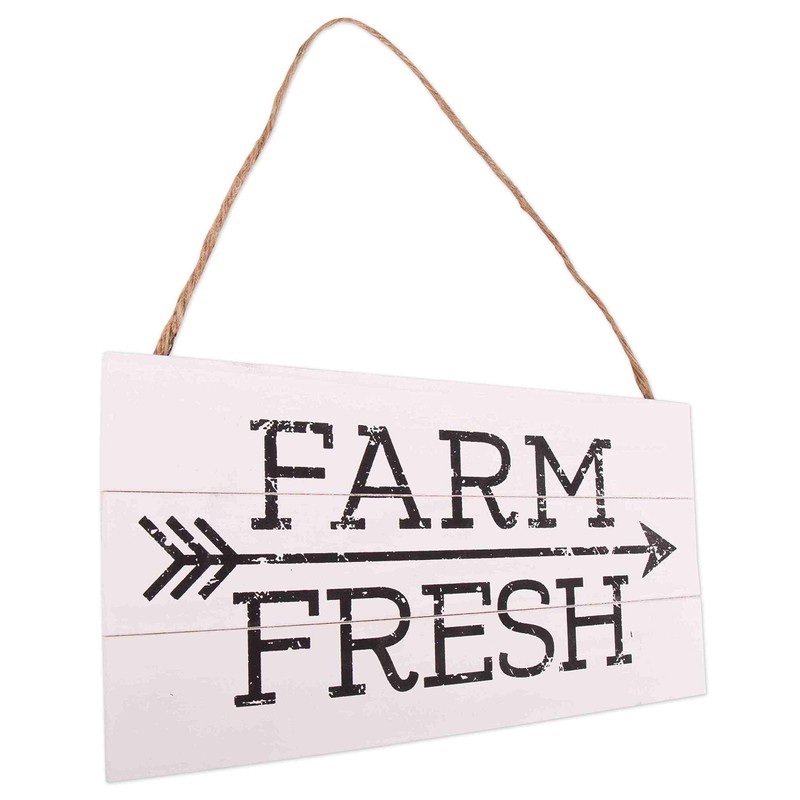 GSM Brands Farm Fresh Wood Plank Hanging Sign (13.75 x
