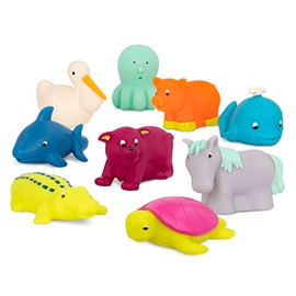 B. toys – Animal Bath Squirts – 9 Water Squirts – Baby Bath Toys – Tub Toys for Babies – 10 Months + – Squish & Splash - Horse, Crocodile & More