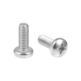 uxcell M6x16mm Machine Screws Pan Phillips Cross Head Screw 304 Stainless Steel Fasteners Bolts 10Pcs