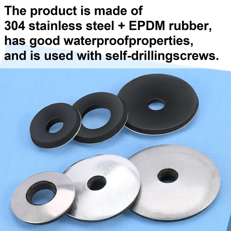 LEPEVNEY 19x5.5x2.8mm Bonded Sealing Washers Stainless Steel EPDM Rubber Backed