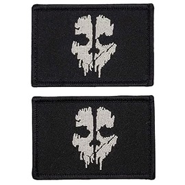 Miltacusa Call of Duty Ghost Skull Patch [2PC Bundle - Hook Fastener Backing - G4]