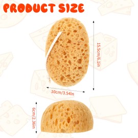 Ymapinc 2Pcs Body Shower Bath Sponge, Large Size Body Sponges for Shower Foam Bubbling Scrub, Exfoliating Sponge for Bathroom Accessories Men Women - Yellow