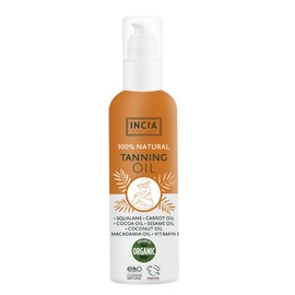 INCIA Organic Certified Tanning Oil, 150 ml, Natural, Radiant Tan, Oil Shape