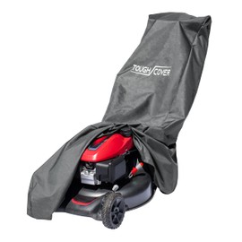 Tough Cover Universal Lawn Mower Cover - 600D Fabric, Black, Heavy Duty Waterproof Shield for Riding Models, Universal Fit for Zero Turn & Push Walk-Behind Units, Secure Drawstring for Mower Cover