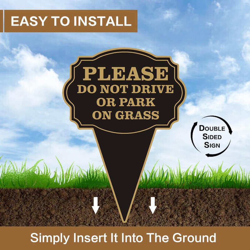 Double Sided Yard Sign,Do Not Drive or Park on Grass