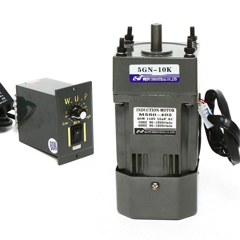 110V AC Gear Motor Reversible Motor + Variable Speed Controller