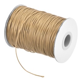 sourcing map Waxed Cord 0.8mm Waxed Polyester Cord 175 Yard Wax String for Bracelet Making,Necklaces, Beading,Jewelry Making and DIY Crafts(Khaki)