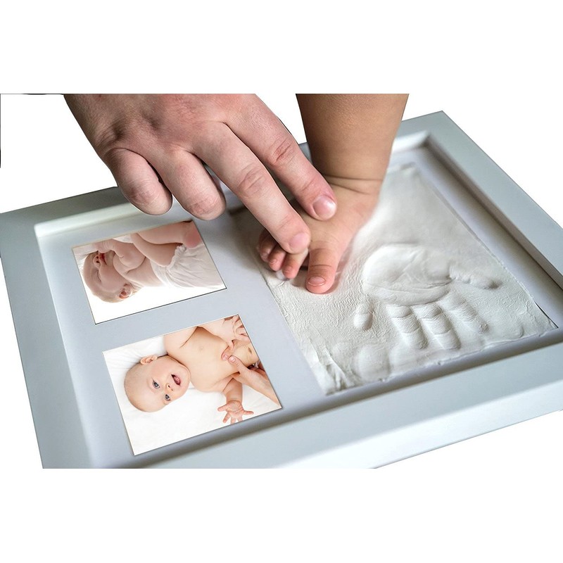 Discoball Baby Handprint Kit and Footprint Picture Frame Clay Kit,