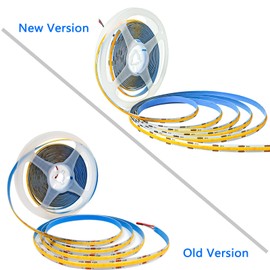 Tesfish LED Strip Light, COB LED Strip DC 12 V 5 m 320 LEDs/M Total 1600 LEDs Warm White 3000 K Neon Light Flexible Super Bright LED Light Strips Strip for Party, Counter, Shelf, Home Decor