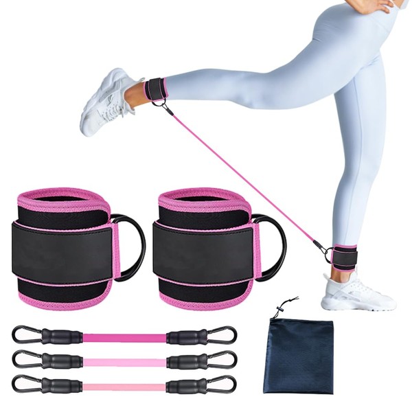 Mineup Resistance Bands Set with Ankle Straps, Glutes Workout Equipment