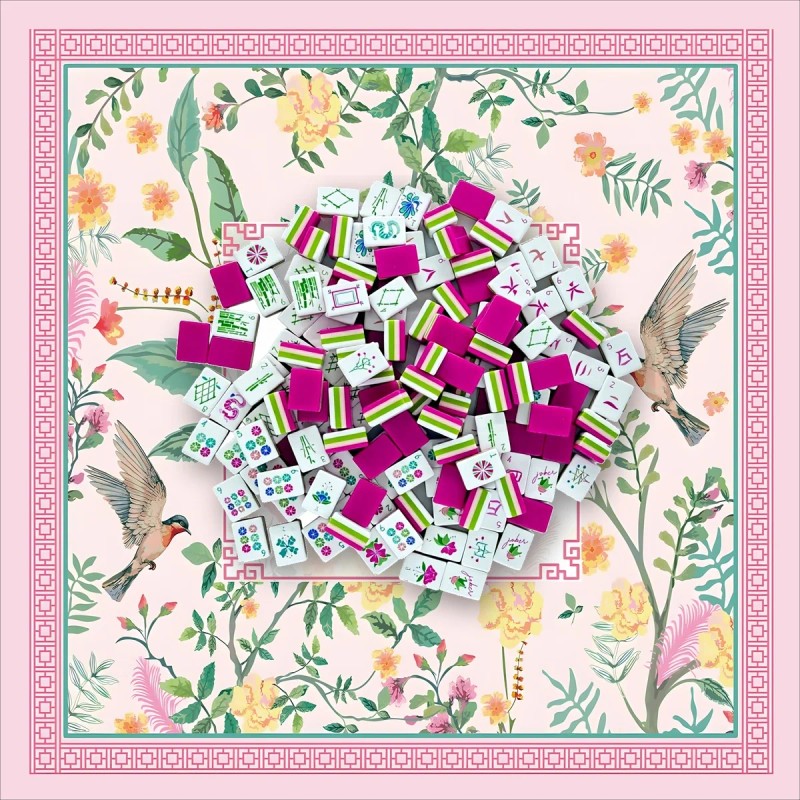 1-3/16" 30mm 4-Layer Engraved American Mahjong Set 160-Tile Heavyweight Magenta
