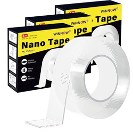 Double Sided Heavy Duty Extra Strong Adhesive Tape -Indoor/outdoor general purpose nano tape for securing picture frames, carpets. - Reusable and without leaving adhesive marks (1.18 inches x 30 feet)