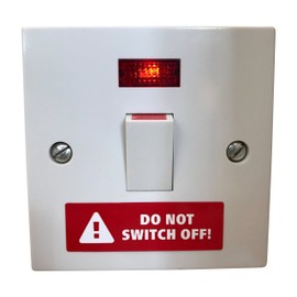 10 x Do not Switch Off Sticker Set - Red - Small Don't Turn Off Stickers - Weatherproof (5.5 x 1.8cm)