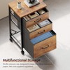 Maihail 3 Drawer Mobile File Cabinet with Wheels Fabric Vertical