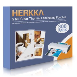 HERKKA 300 Pack Laminating Sheets, Holds 8.5 x 11 Inch Sheets, 5 Mil Clear Thermal Laminating Pouches 9 x 11.5 Inch Lamination Sheet Paper for Laminator, Round Corner Letter Size