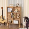 LEYAOYAO Wooden 7 Cube Book Shelf, Natural 3 Tier Bookshelf