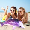 LALASTYLE Inflatable Dolphin Pool Float Flow-Up Dolphin Durable PVC Water