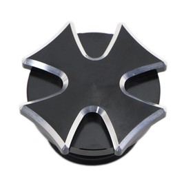 Dreamseek - Tapa de depósito de gasolina ventilada para Harley Sportster XL 883 1200 / Dyna/Softail/Touring Road King 2000-2017 - Funda de rosca de mano derecha (negro con borde plateado)
