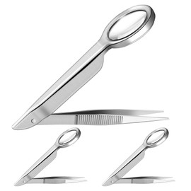 Weewooday 3 Pieces Magnifying Glass Tweezers Splinter Tweezers with Magnifying Glass Handheld Magnifier Forceps Portable Repairing Loupe Tool for Scientific Jewelry Inspection (10 Times)