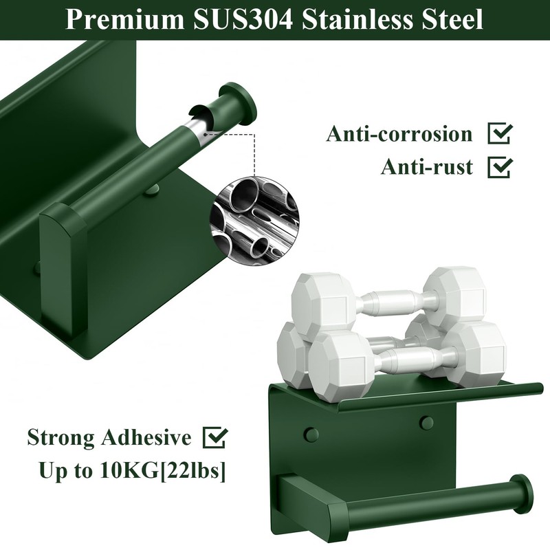 Tindbea Toilet Paper Holder with Shelf Adhesive or Screw Wall