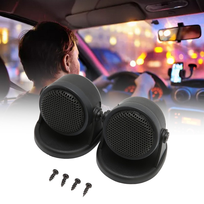 2pcs Dome Tweeter Car Audio Speaker Black 20W Loudspeaker Universal