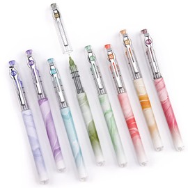 WRITECH WRITECH Liquid Ink Rollerball Pens: Multi Colored 0.5mm Extra Fine Point Tip Rolling Roller Ball Pen 8ct Assorted Colors for Journaling Smooth Writing Note Taking No Bleed & Smudge & Smear