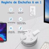 Zakulu Retráctil Regleta Con 4 Salidas 2 Usb Regleta Multicontactos