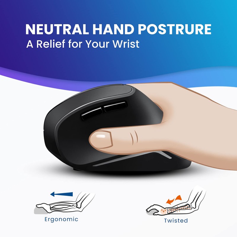 Perixx PERIMICE-715II Vertical Right Handed USB Ergonomic Mouse (Wireless)