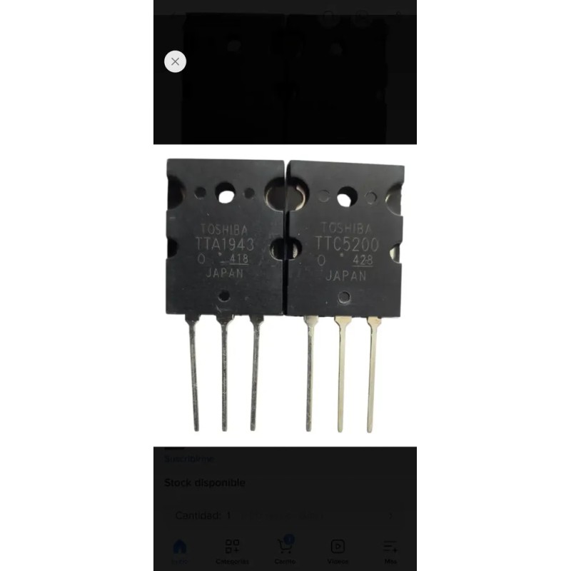 5 Pares Transistor Tta1943 / 2sa1943 Y Ttc5200 / 2sc5200
