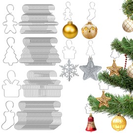 JULBEAR 120 Pcs Christmas Decorative Hooks Silver Christmas Ornaments Hooks Bendable Metal Hanging Hooks Mini Ornament Hooks for Xmas Tree Wreath Garland Holiday Party Decor