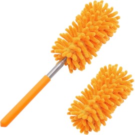 Microfiber Duster for Cleaning, Tukuos Hand Washable Dusters with 2Pcs Replaceab