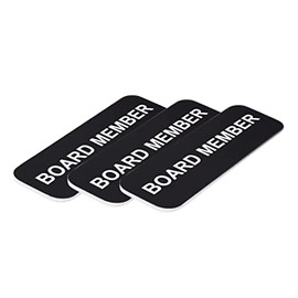 Board Member 1 x 3" Name Tag/Badge, Black, (3 Pack)