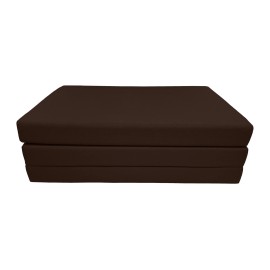 Danfuton Twin Trifold Foam Bed, Shikibuton, Sleeper Ottoman Mattress 4x39x 75 Brown