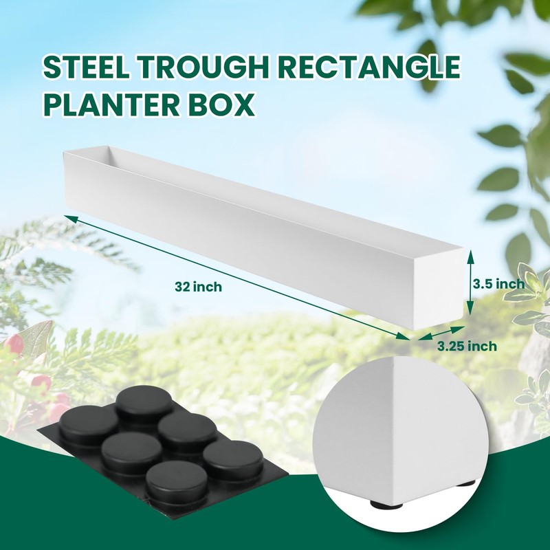 GZGNEEVL Window Sill Planter Box Trough Rectangle Planter Long Window