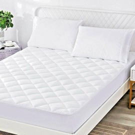 Moonlight Bedding Mattress Protector Double Bed Extra Deep 30 Cm Stretch Skirt Anti Allergy Quilted Mattress Topper Breathable Fitted Mattress Cover (135 X 190 Cm)
